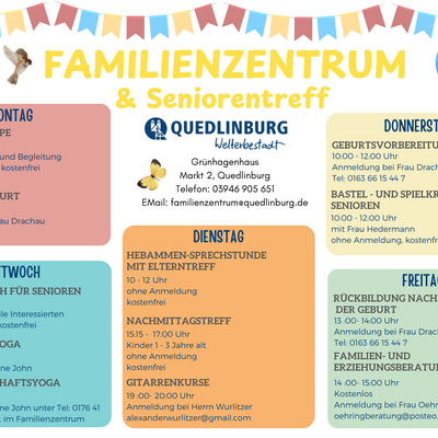 Kursplan Familienzentrum SeniorenTreff