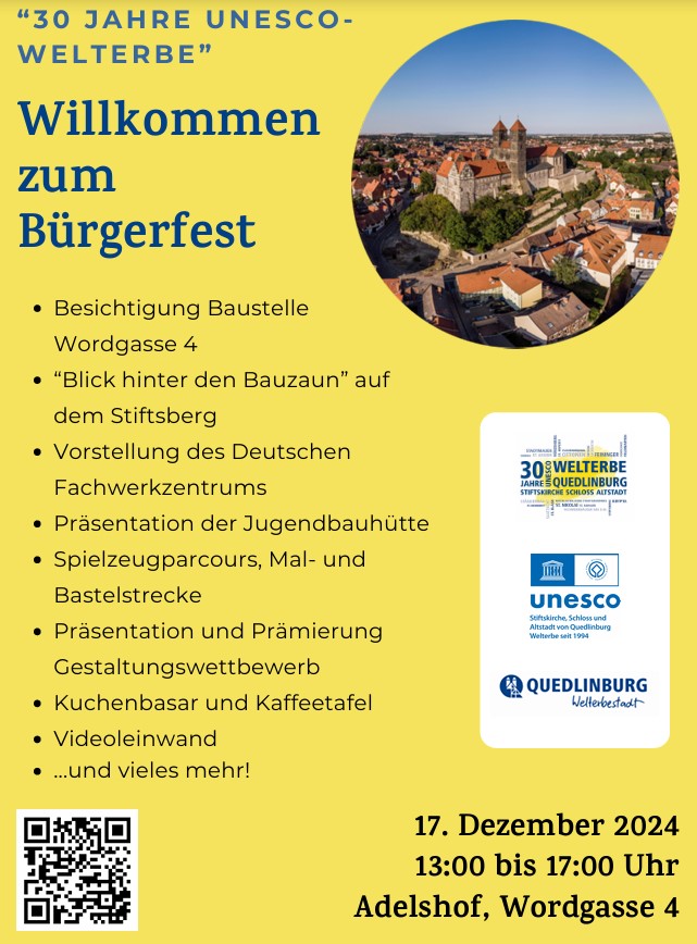 Plakat Bürgerfest 30 Jahre Welterbe