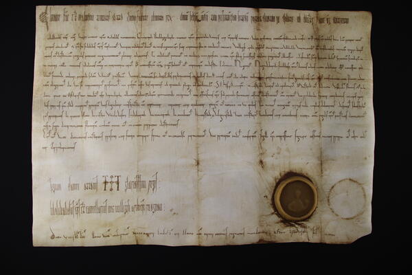 Bild vergrößern: Urkunde Markt-, Münz- und Zollrecht von Otto III.,