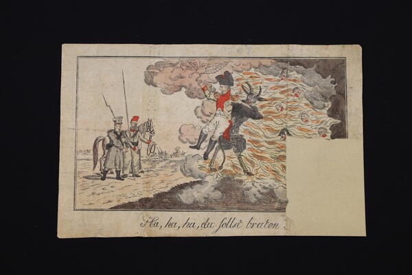 Bild vergrößern: Handkolorierte Federzeichnung Napoleon