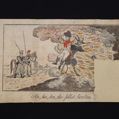 Handkolorierte Federzeichnung Napoleon
